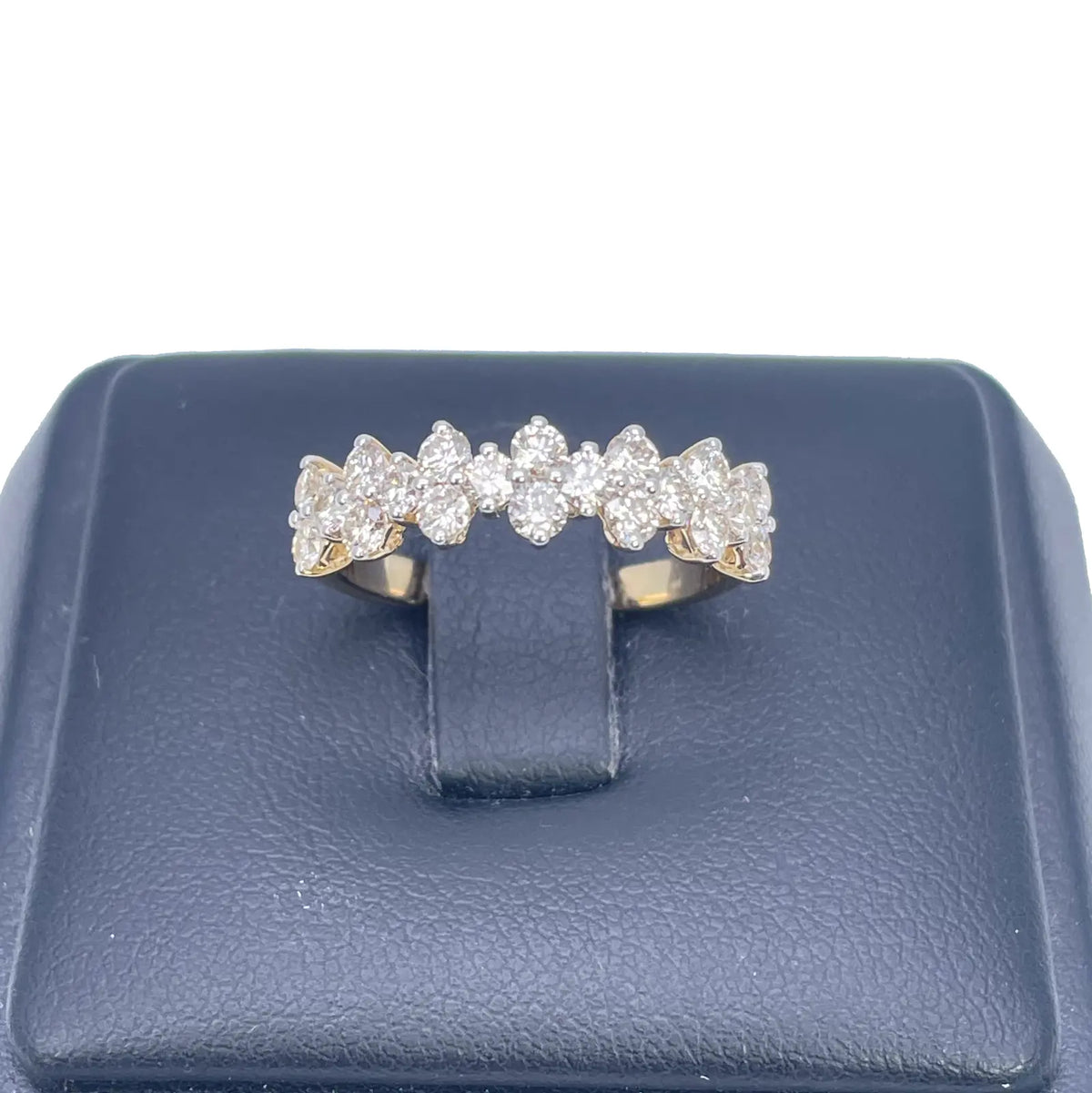 18ct Yellow Gold Prong Diamond Half Eternity Band 1.04ct 