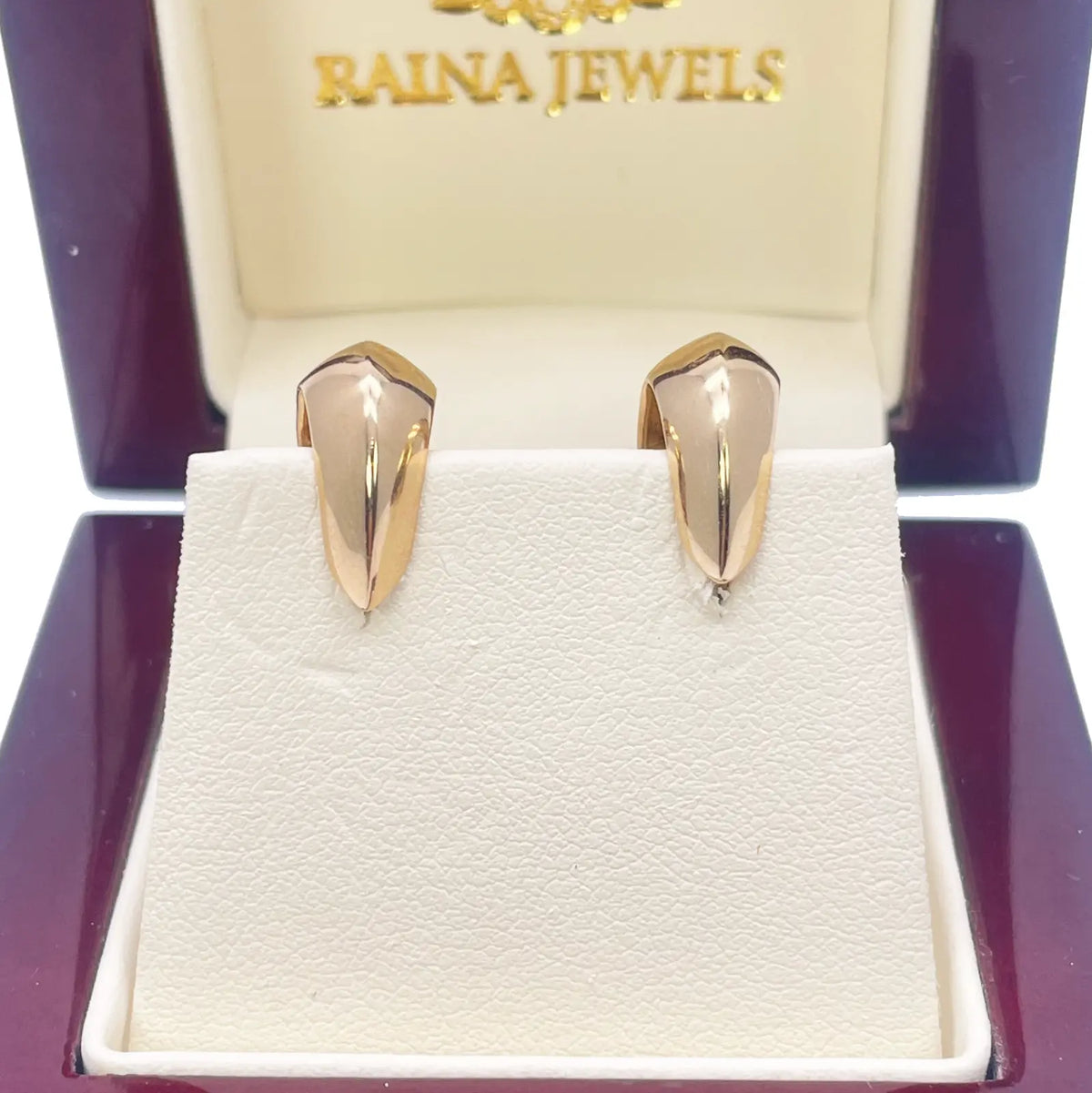 18ct Yellow Gold  Square Hoop Huggie High Polished Minimalist Chic Earrings  Gold earring
