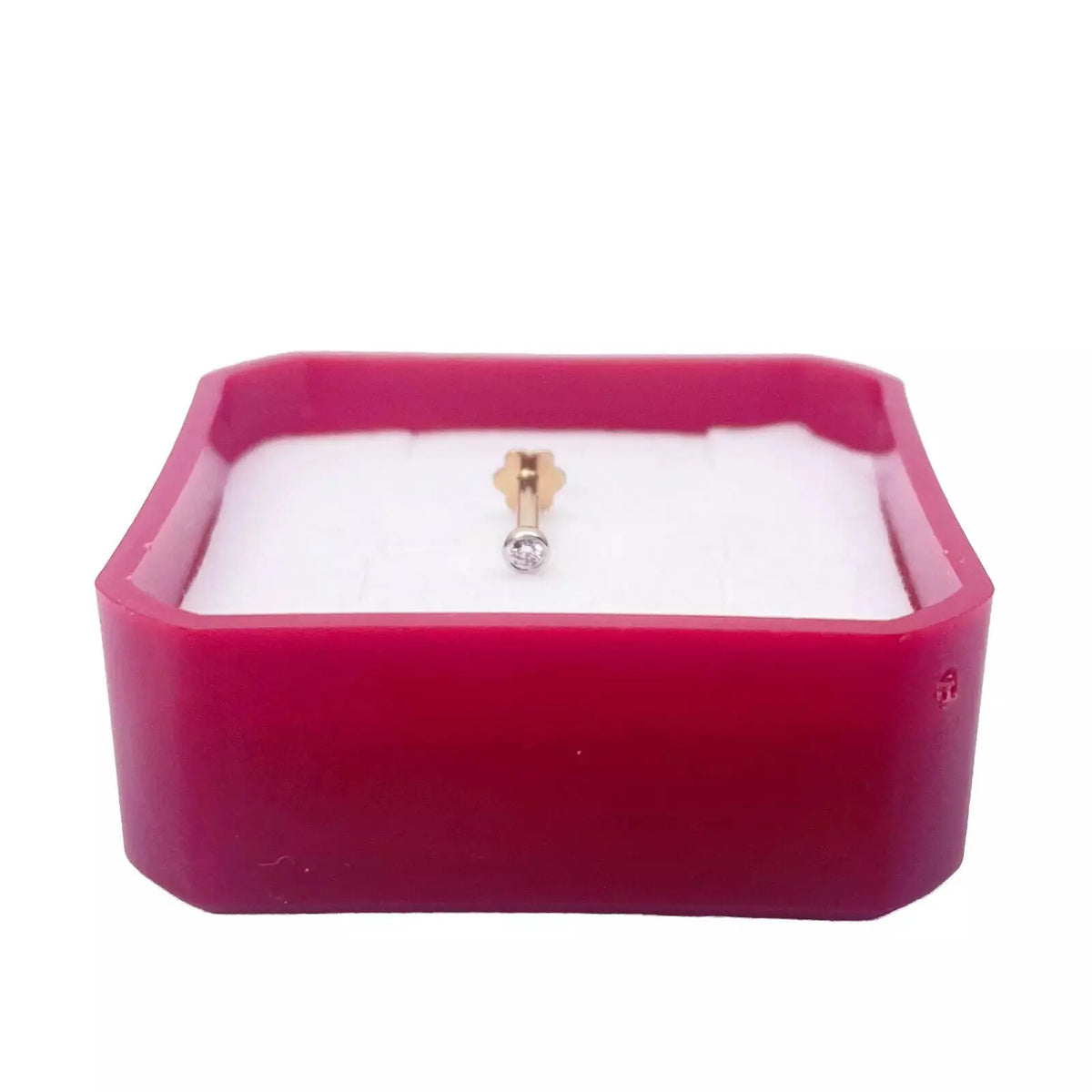 18ct Yellow & White Gold Diamond Bezel Nose Stud Pin 0.02ct  Body Piercing
