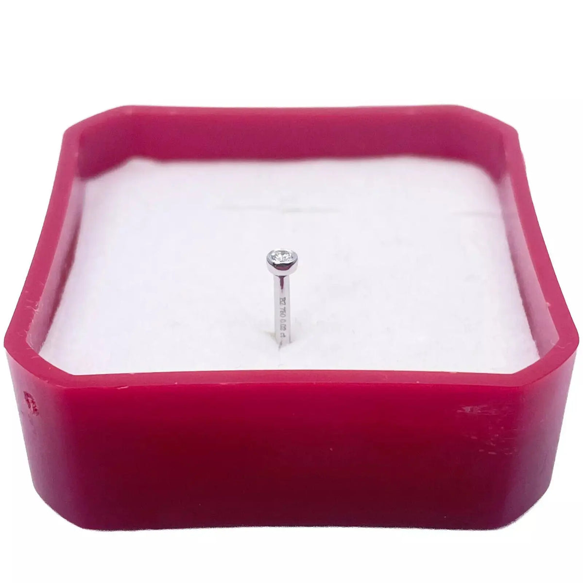 18ct Yellow & White Gold Diamond Bezel Nose Stud Pin 0.02ct  Body Piercing