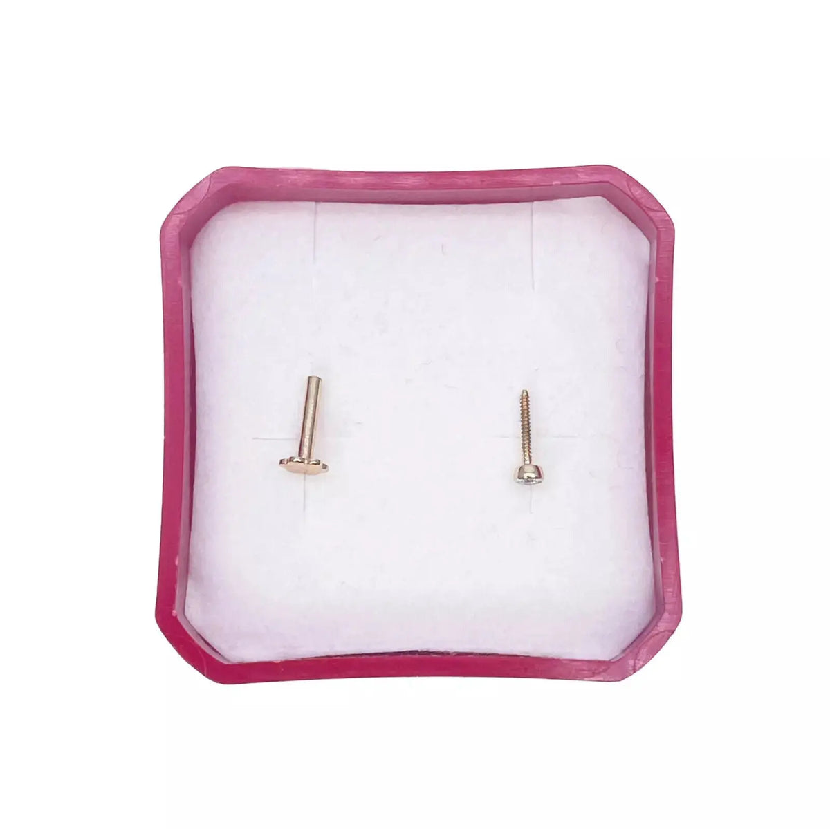 18ct Yellow & White Gold Diamond Bezel Nose Stud Pin 0.02ct  Body Piercing