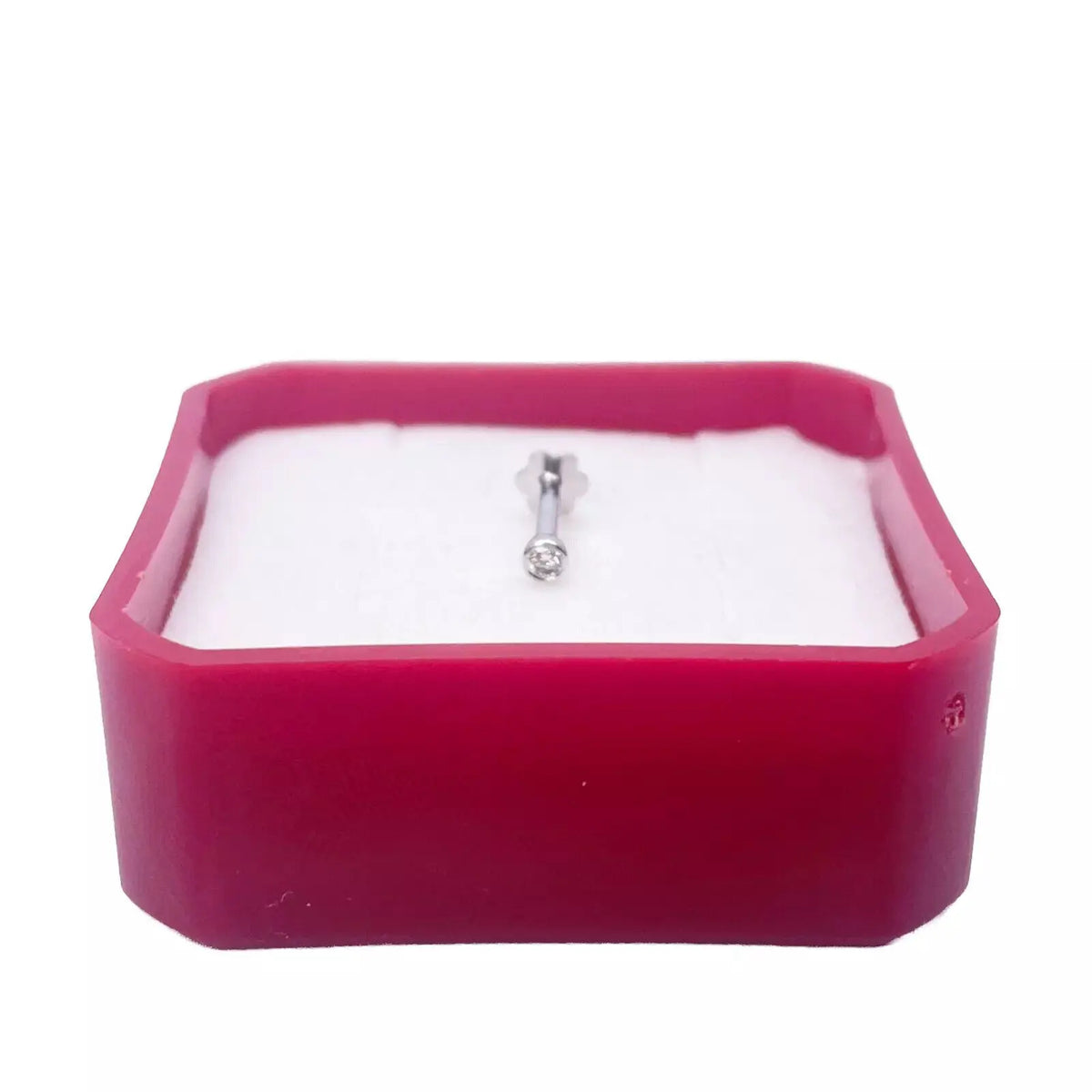 18ct Yellow & White Gold Diamond Bezel Nose Stud Pin 0.02ct  Body Piercing