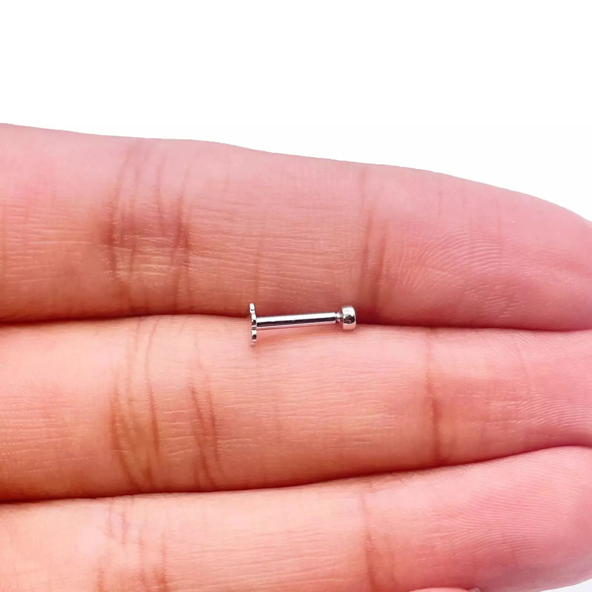 18ct Yellow & White Gold Diamond Bezel Nose Stud Pin 0.02ct  Body Piercing