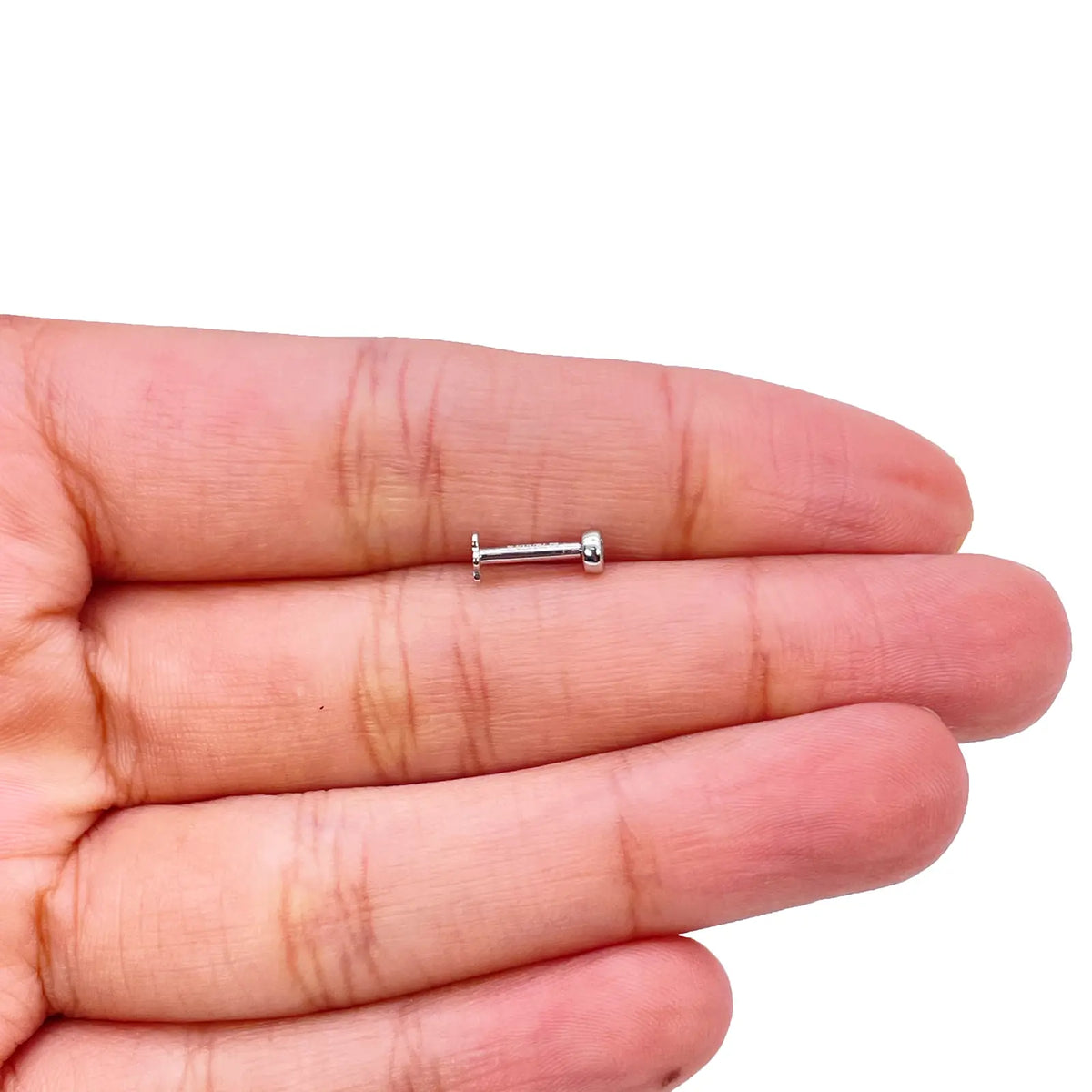 18ct Yellow & White Gold Diamond Bezel Nose Stud Pin 0.05ct  Body Piercing