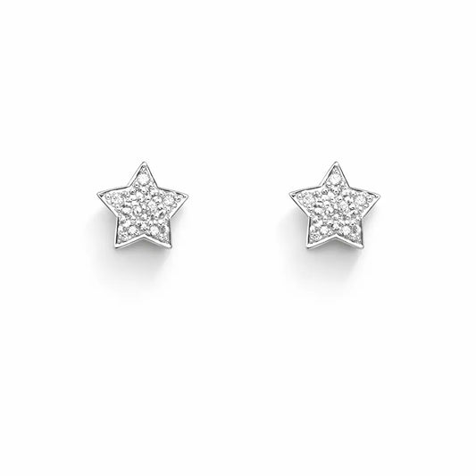 18ct Yellow gold with Round Diamonds Star Stud Earrings claw set 0.10cts  Gold earring