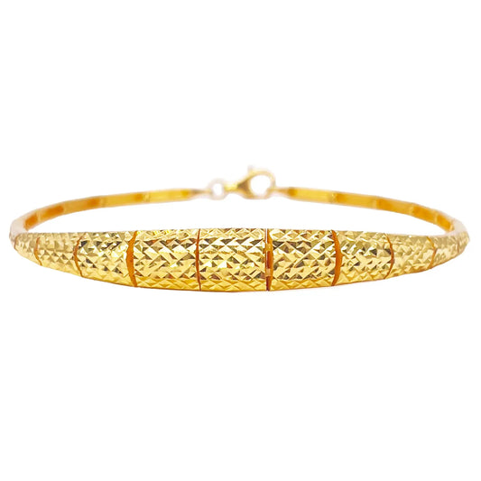 22ct Gold Bracelet Diamond Cut Shimmer Textured 6.7 Inches 