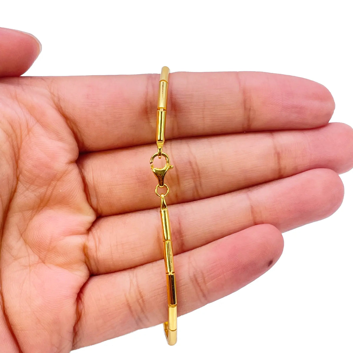 22ct Gold Bracelet Diamond Cut Shimmer Textured 6.7 Inches 