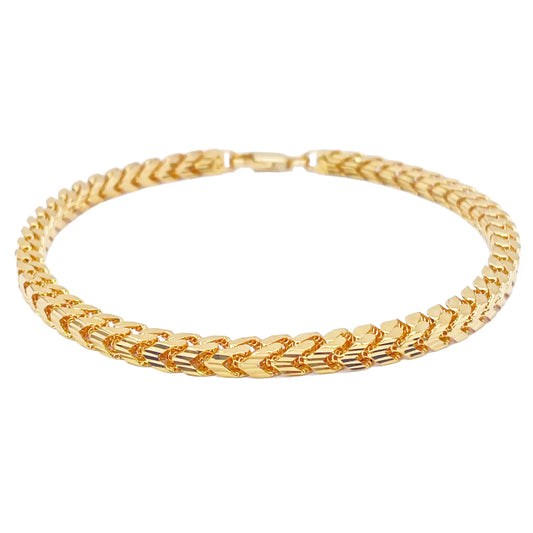 22ct Gold Bracelet Franco Diamond Cut High Polished Lightweight 8.5 Inches 