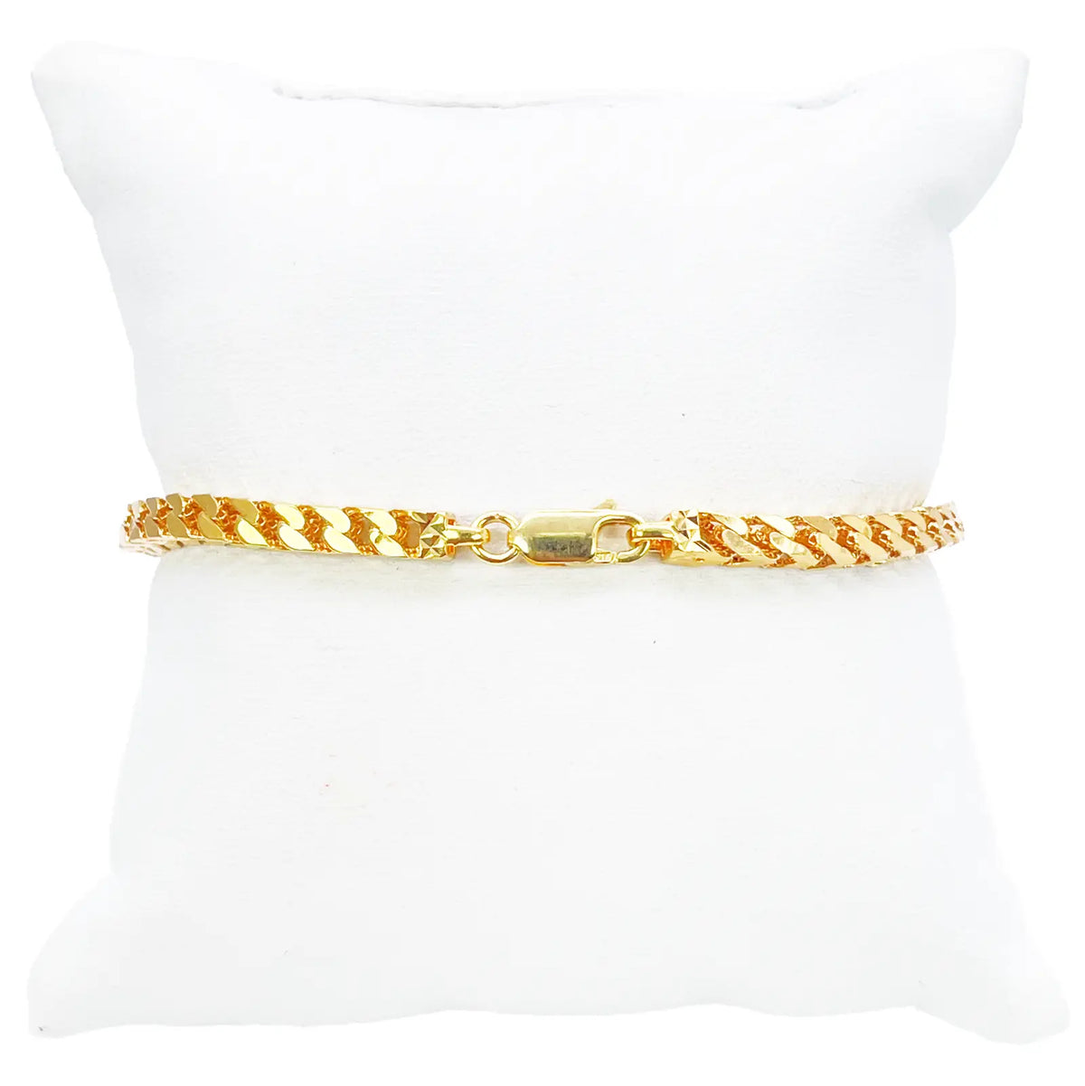 22ct Gold Bracelet Franco Diamond Cut High Polished Lightweight 8.5 Inches 