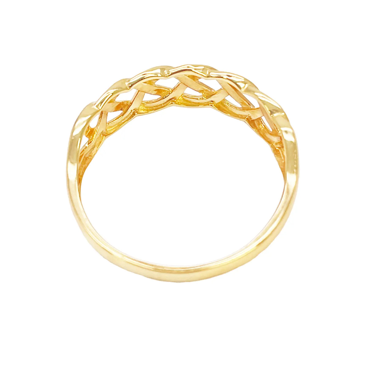 22ct Gold Celtic Knot Ring High Polished Loose Braided Design 6 mm Width Size N 