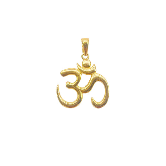 22ct Gold Classic Om Pendant High Polished 17x11.6mm 