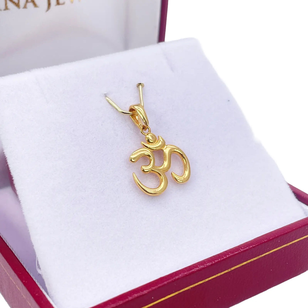 22ct Gold Classic Om Pendant High Polished 17x11.6mm 