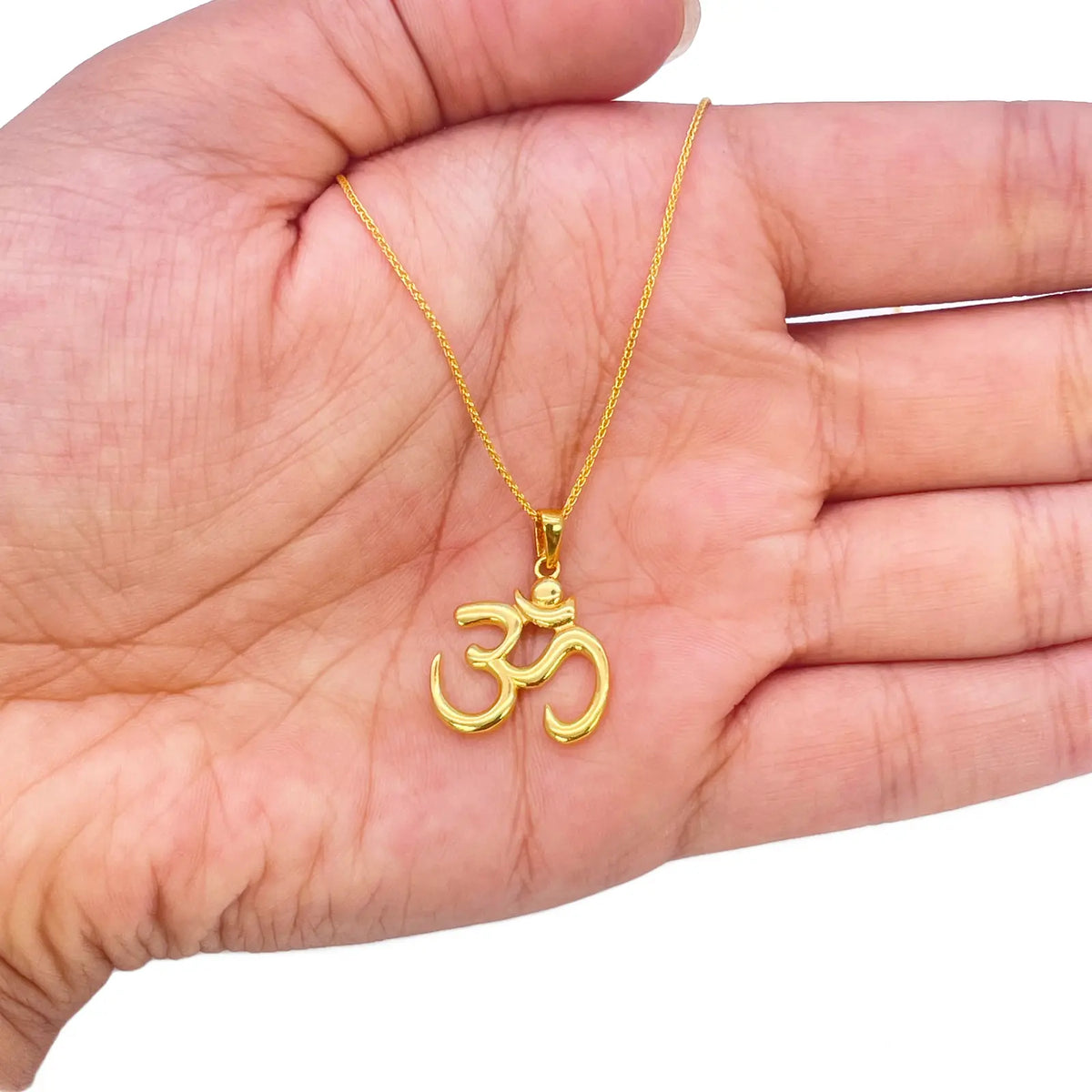 22ct Gold Classic Om Pendant High Polished 20x14mm 