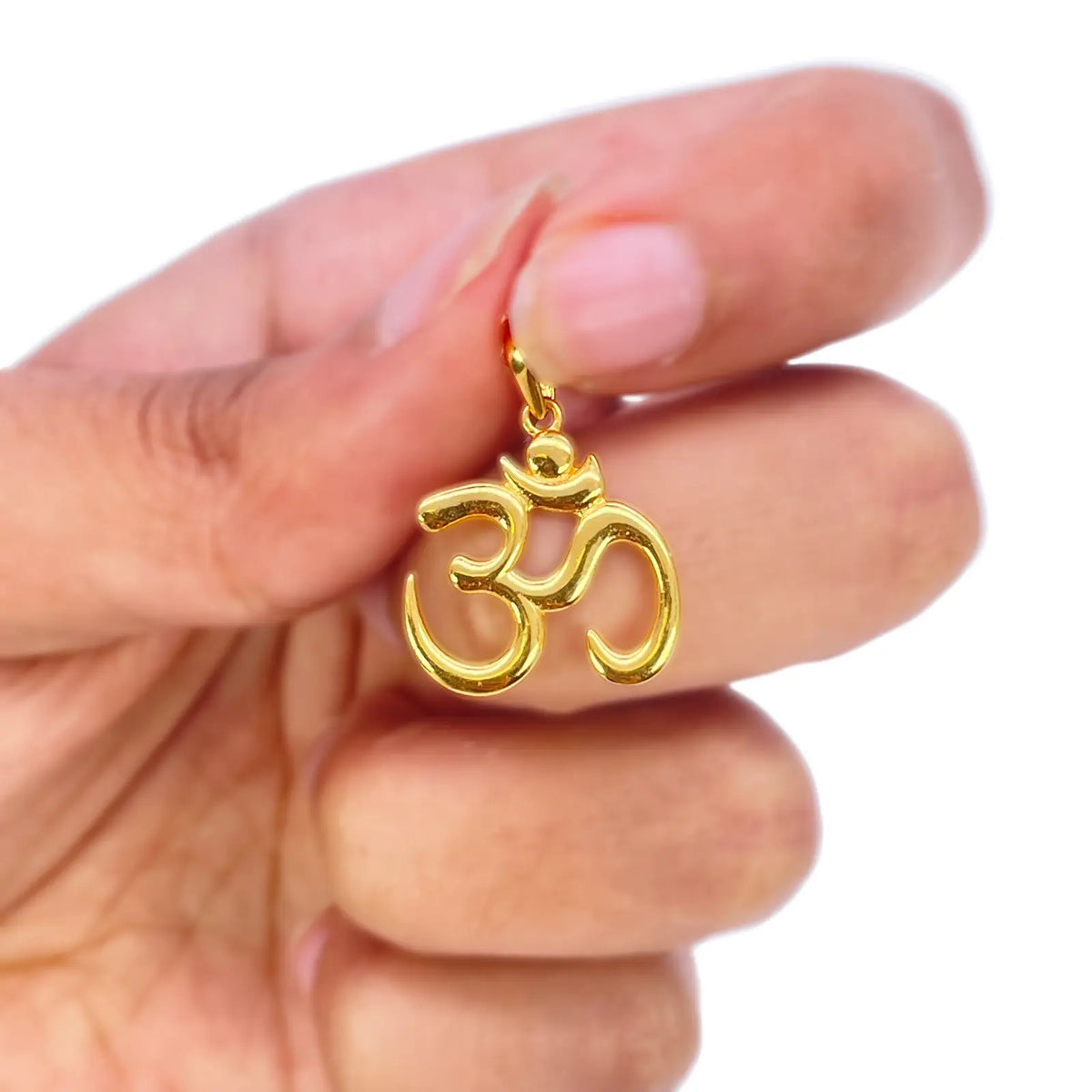 22ct Gold Classic Om Pendant High Polished 20x14mm 