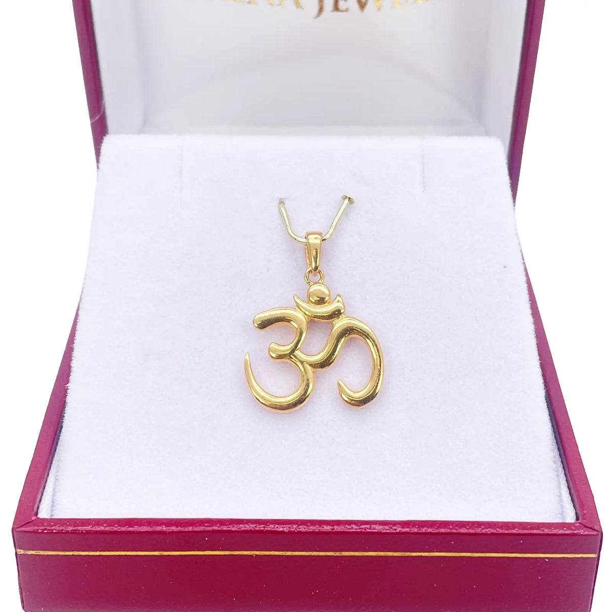 22ct Gold Classic Om Pendant High Polished 20x14mm 