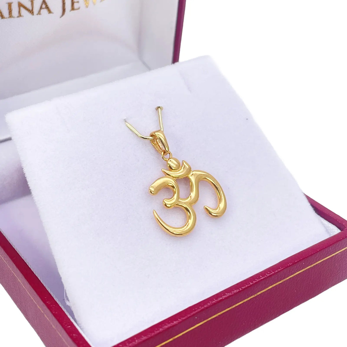 22ct Gold Classic Om Pendant High Polished 20x14mm 
