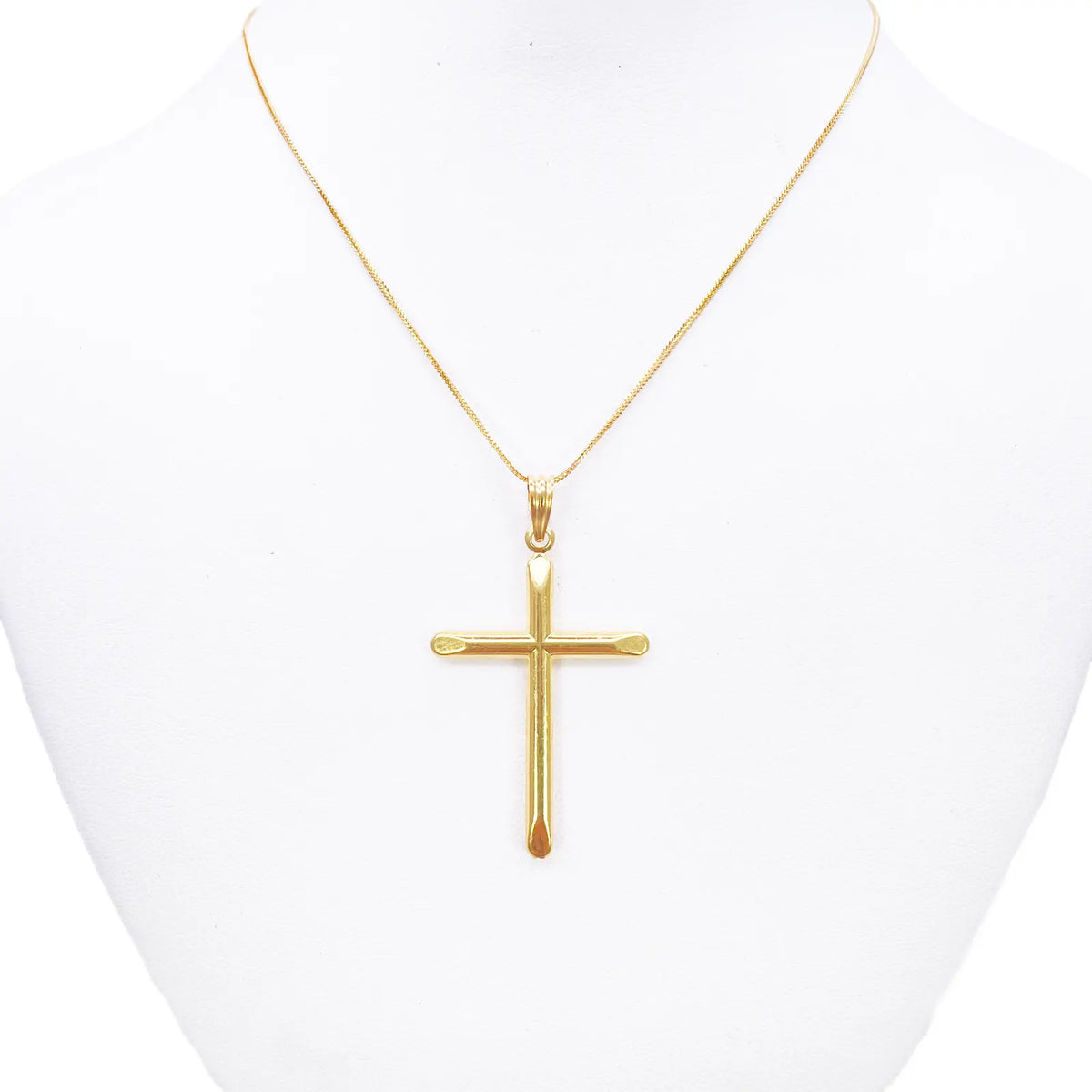 22ct Gold Cross Pendant High Polished 45x25.9mm 