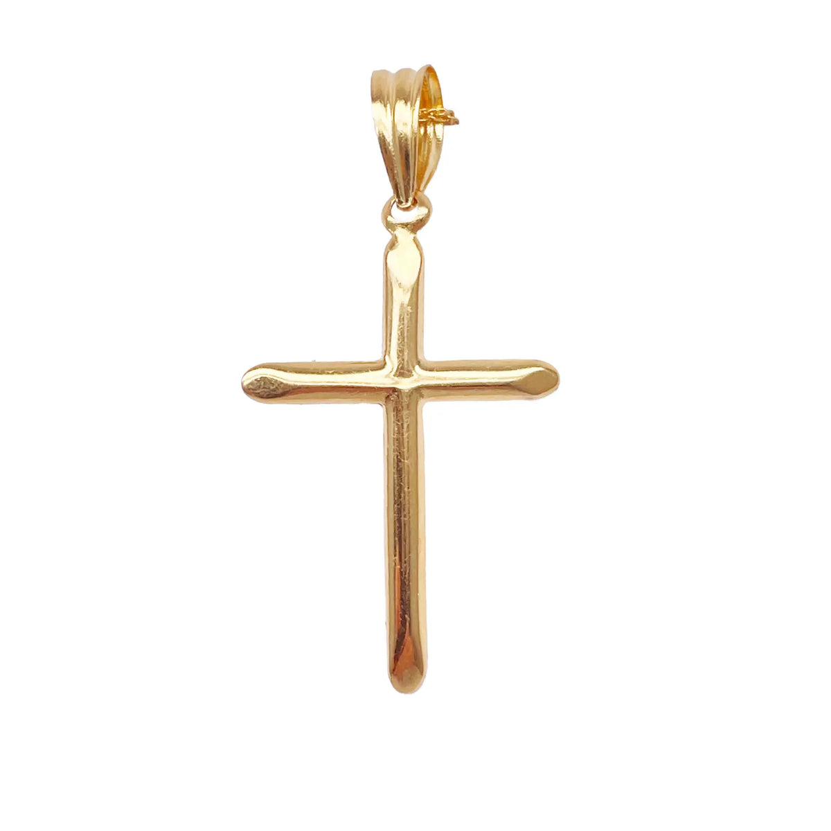 22ct Gold Cross Pendant Lightweight High Polished 45x25.9mm 