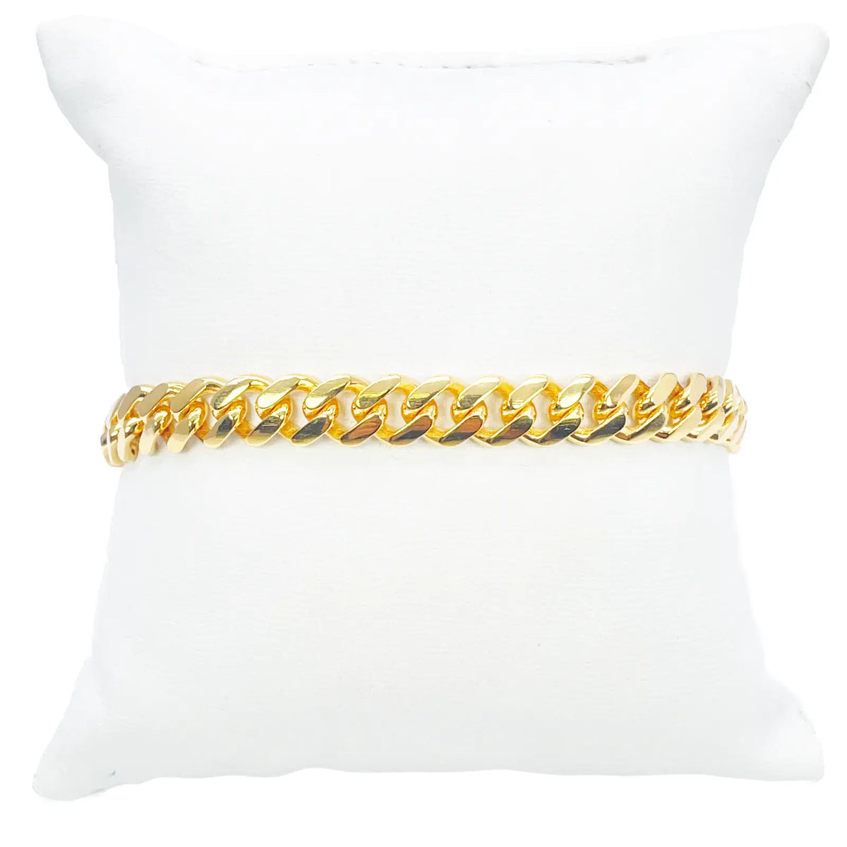 22ct Gold Cuban Bracelet Curb Link Lightweight 8 Inches 7.6mm Wide 