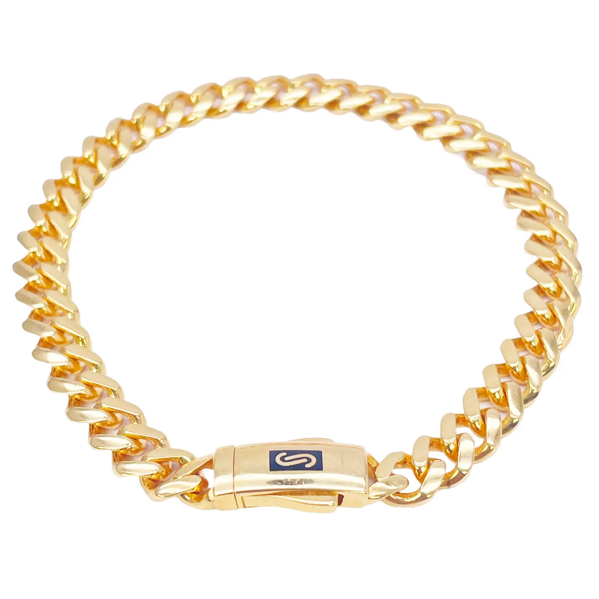 22ct Gold Cuban Bracelet Curb Link Lightweight 8.5 Inches 6.8mm Wide  Diamond Bracelets