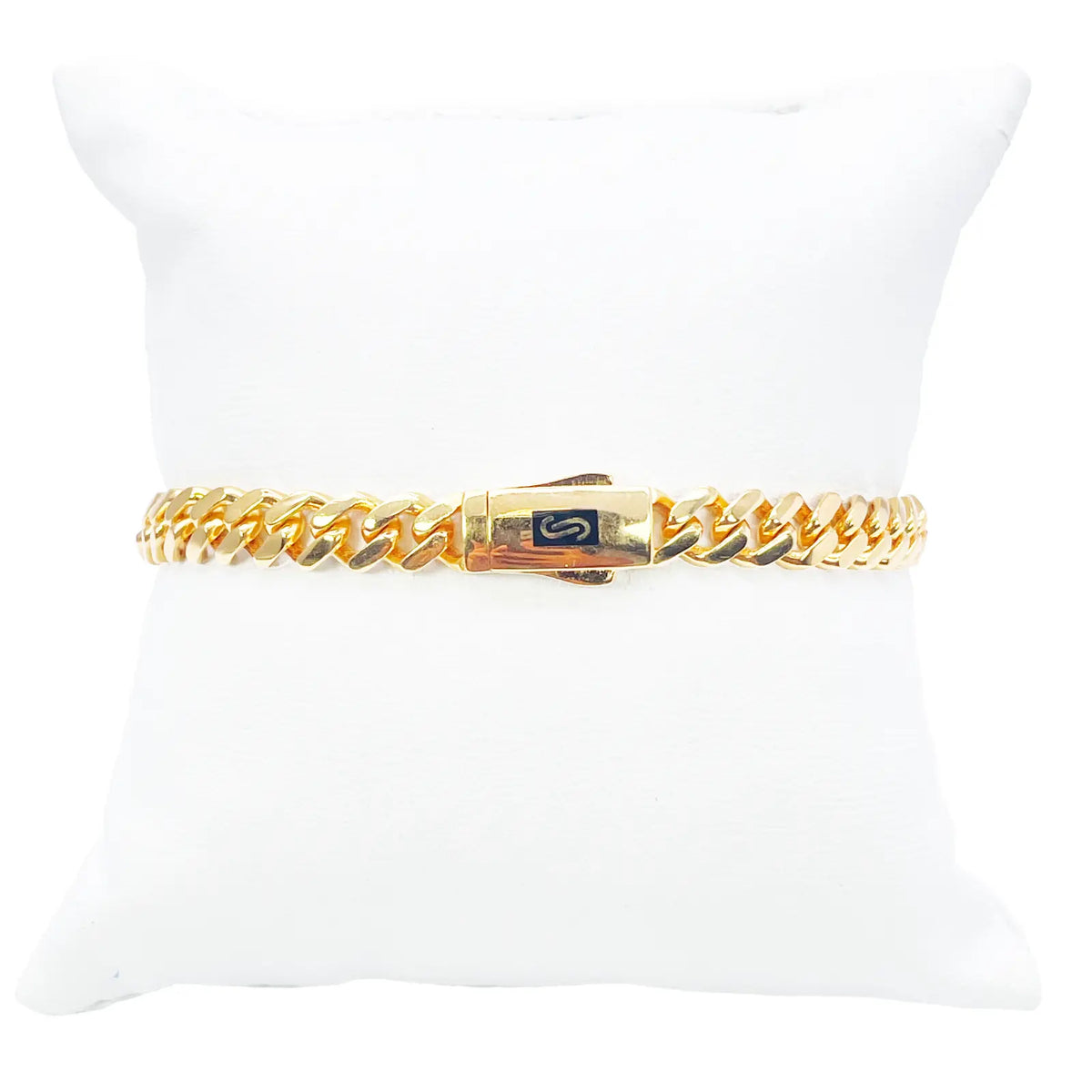 22ct Gold Cuban Bracelet Curb Link Lightweight 8.5 Inches 6.8mm Wide  Diamond Bracelets