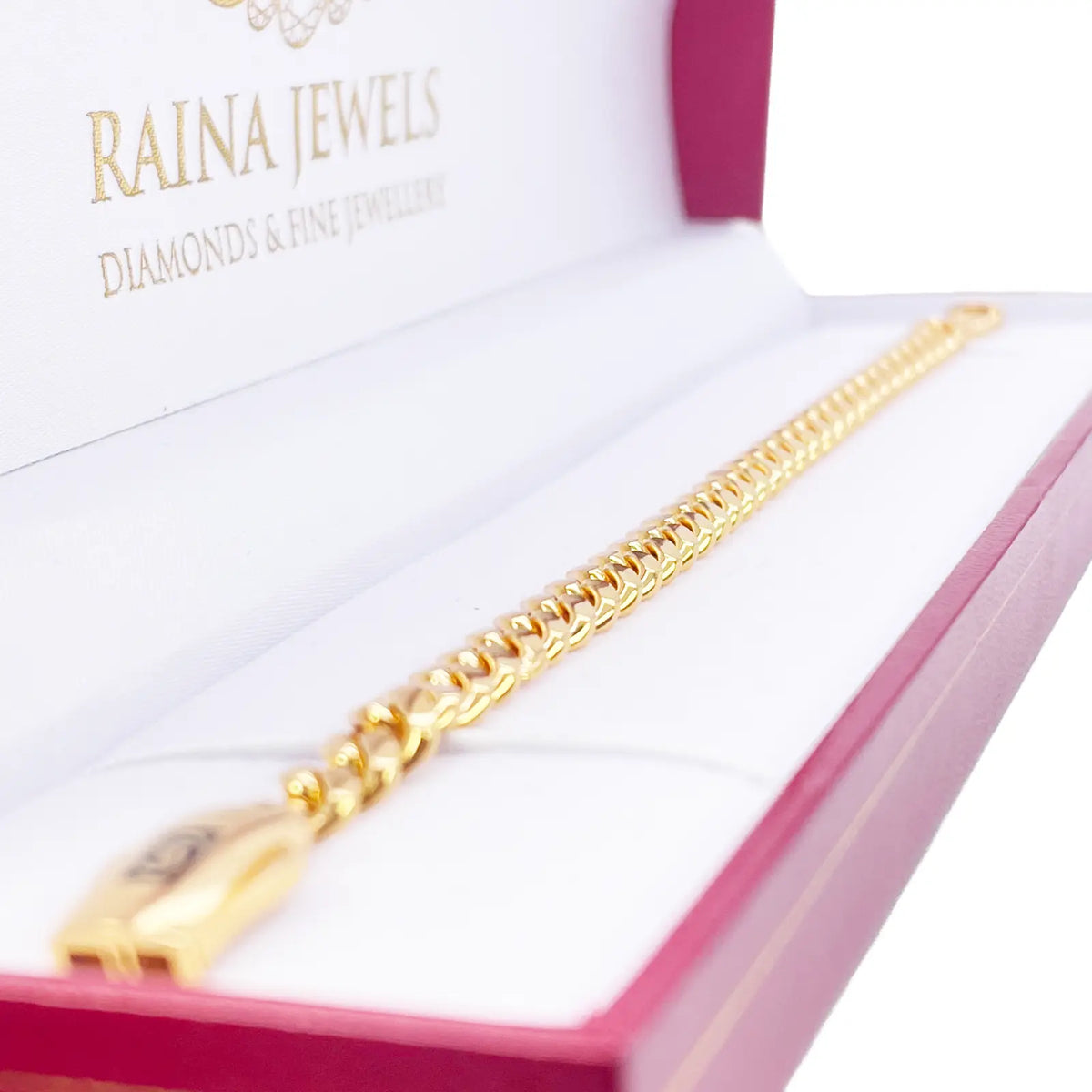 22ct Gold Cuban Bracelet Curb Link Lightweight 8.5 Inches 6.8mm Wide  Diamond Bracelets