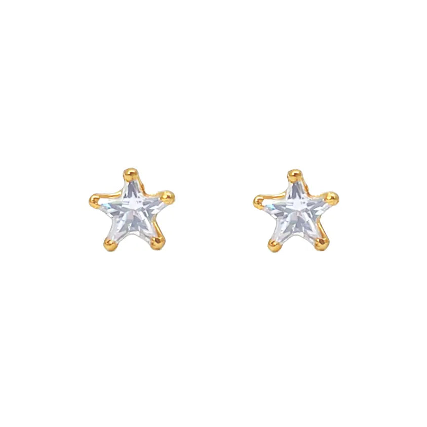 22ct Gold Cubic Zirconia Star Children's Stud Earrings 5.3mm 