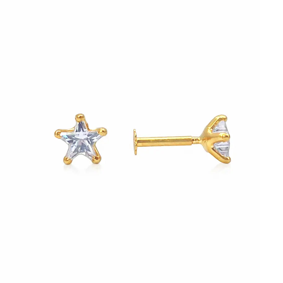 22ct Gold Cubic Zirconia Star Children's Stud Earrings 5.3mm 