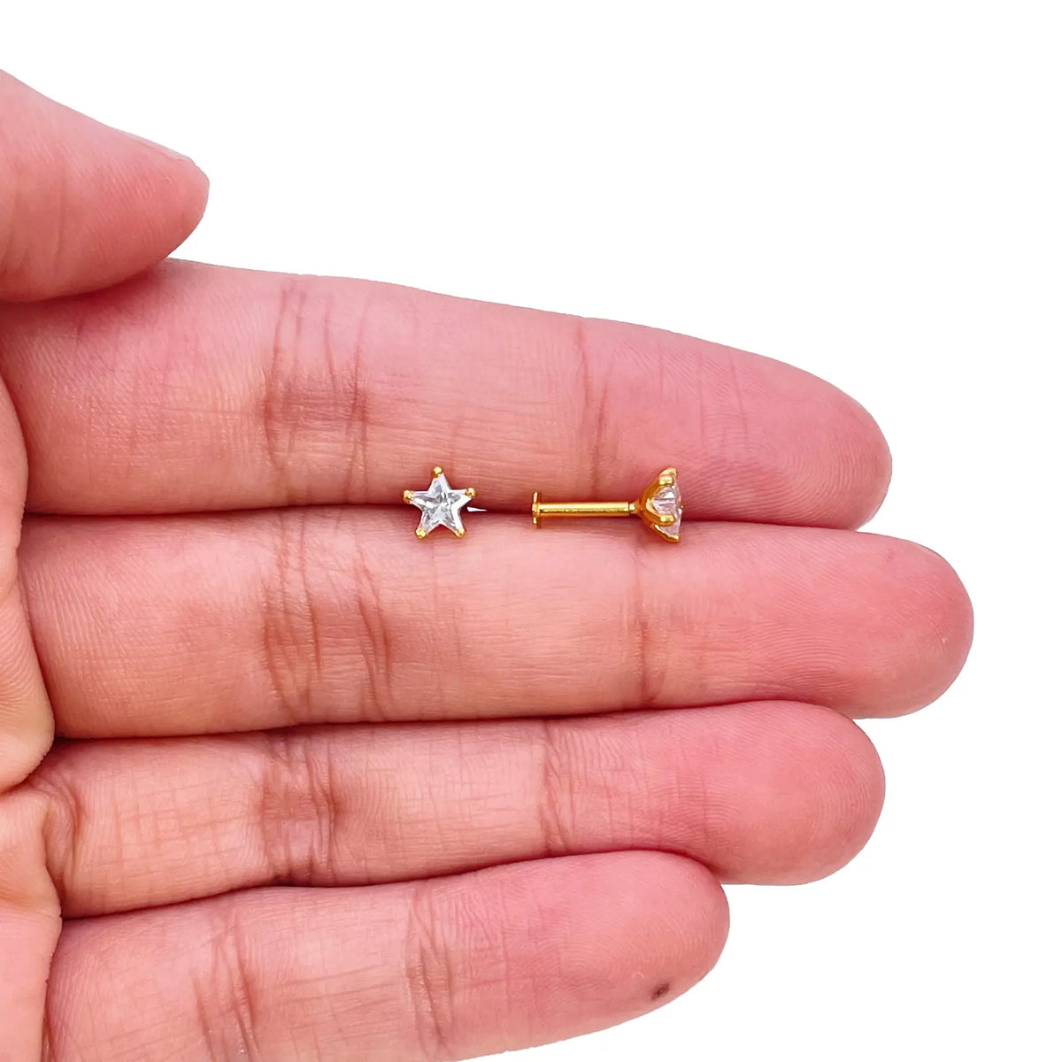 22ct Gold Cubic Zirconia Star Children's Stud Earrings 5.3mm 