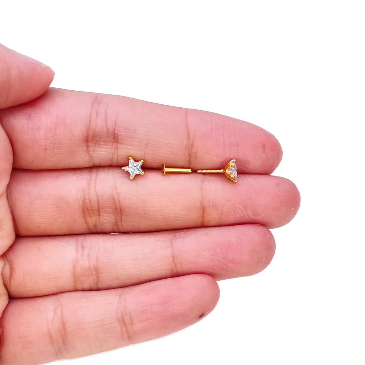 22ct Gold Cubic Zirconia Star Children's Stud Earrings 5.3mm 
