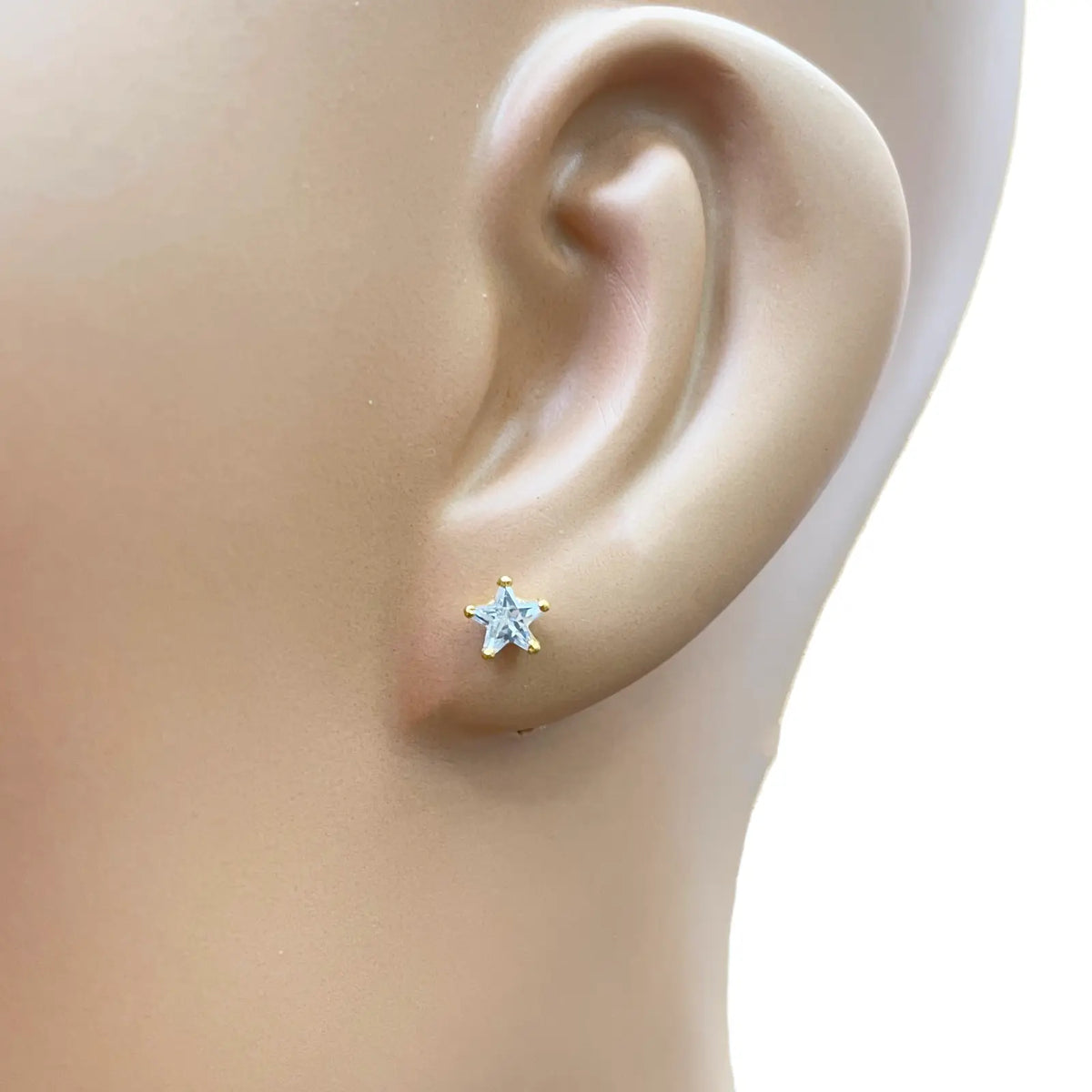 22ct Gold Cubic Zirconia Star Children's Stud Earrings 5.3mm 