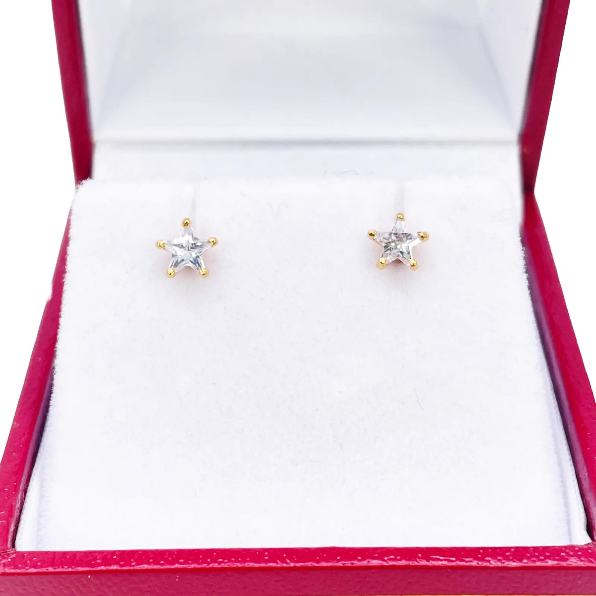 22ct Gold Cubic Zirconia Star Childrens Stud Earrings 4.3mm 