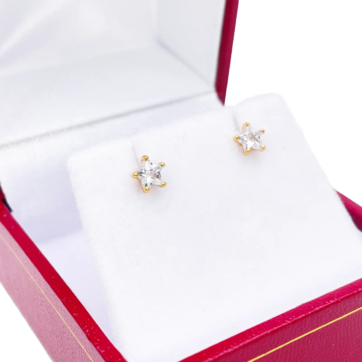 22ct Gold Cubic Zirconia Star Childrens Stud Earrings 4.3mm 