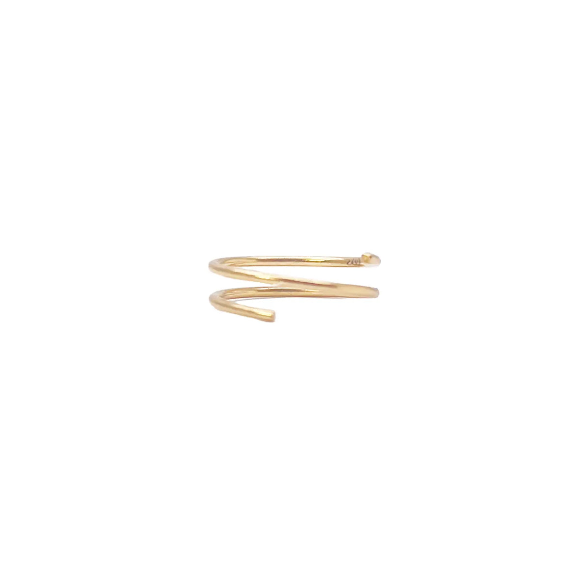 22ct Gold Double Hoop Spiral Threader High Polished Earring 