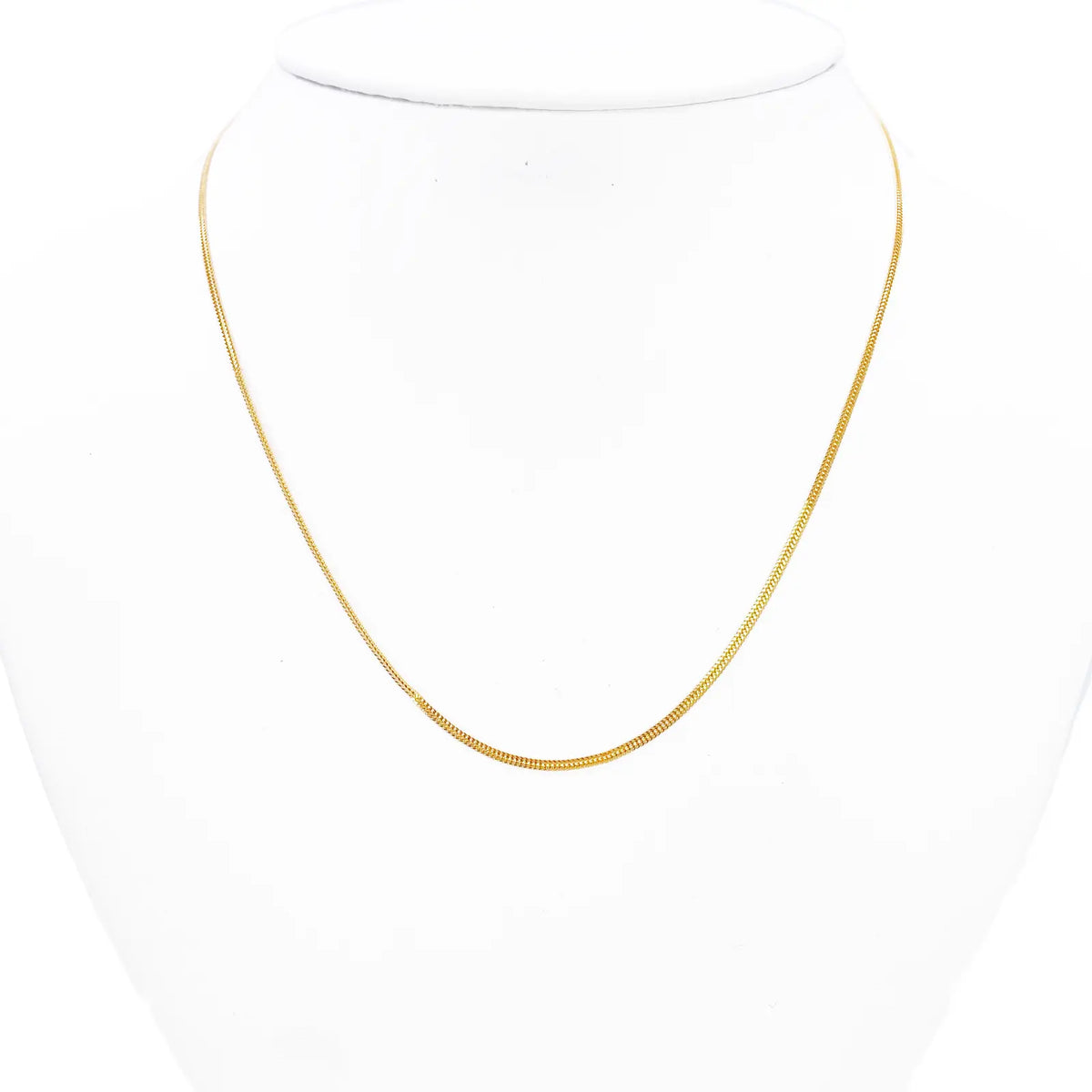22ct Gold Herringbone Chain Lightweight Flat Necklace 18 Inches 1.3mm Width 
