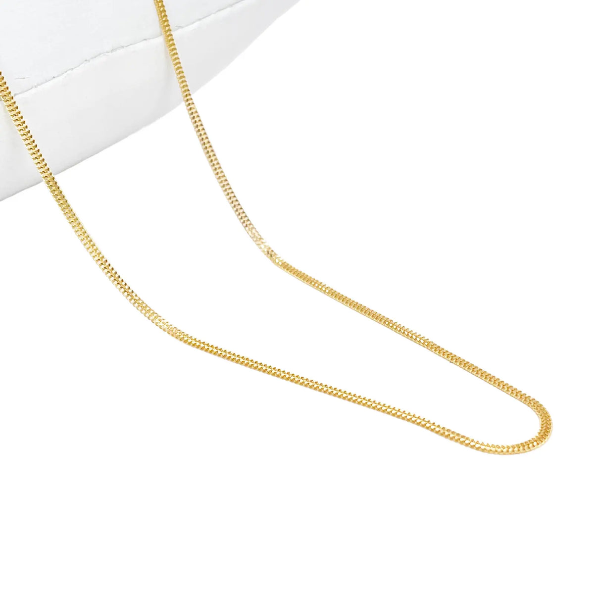 22ct Gold Herringbone Chain Lightweight Flat Necklace 18 Inches 1.3mm Width 