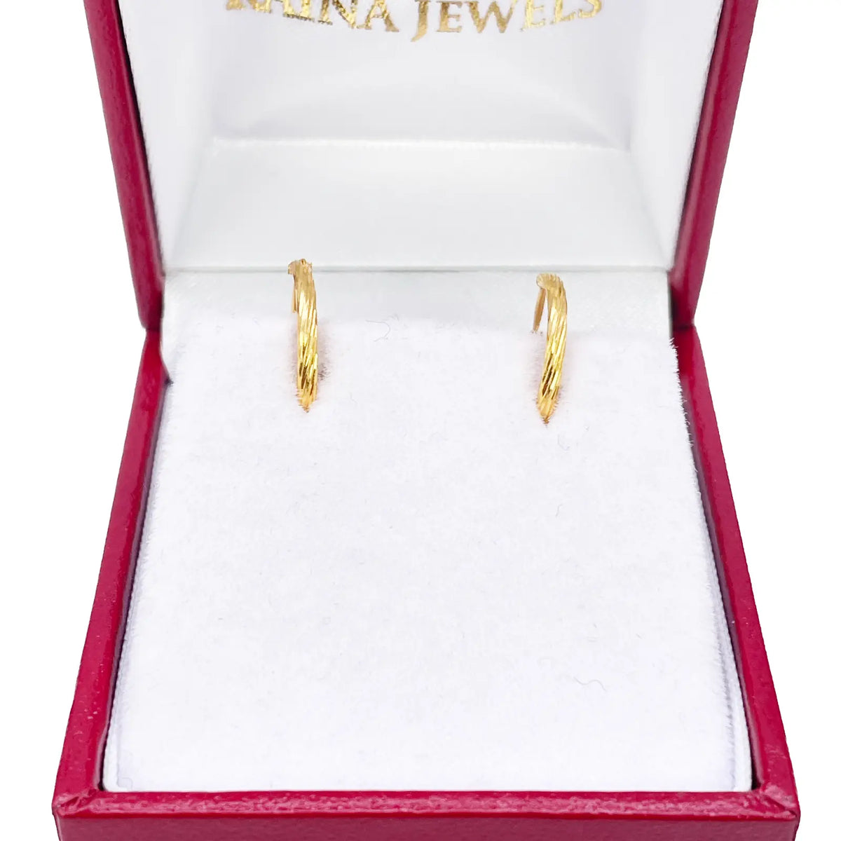 22ct Gold Hoop Earrings Pair Of Diamond Cut High Polished Hoops 11mm Diameter  Gold earring