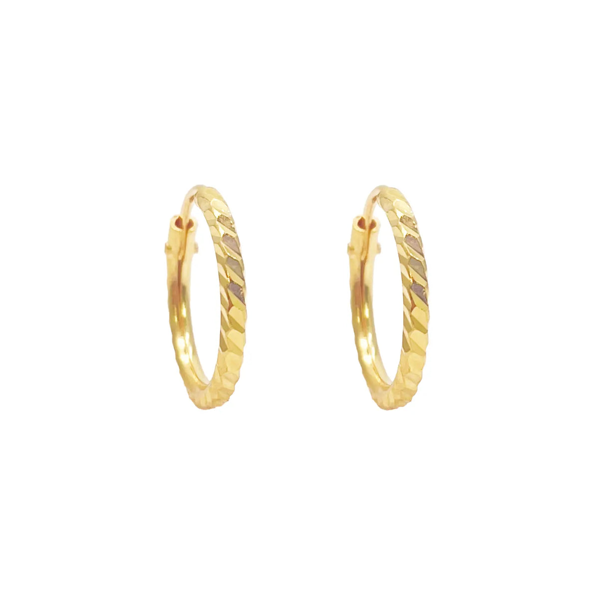 22ct Gold Hoops Diamond Cut High Polished Earrings 10.5mm Diameter  Gold earring