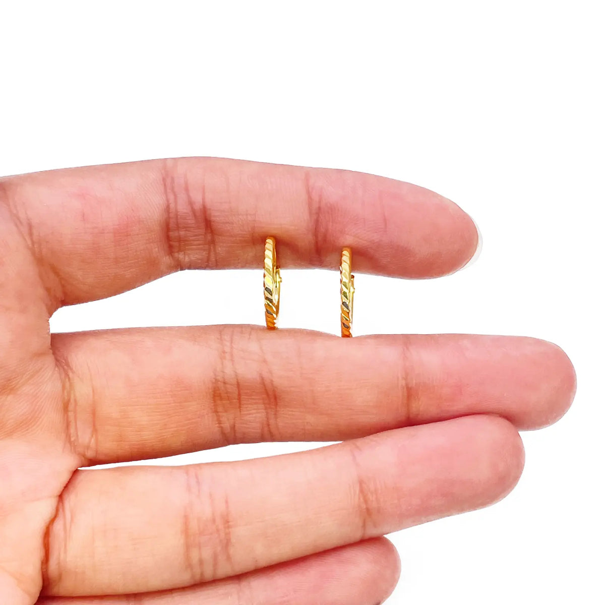 22ct Gold Hoops Diamond Cut High Polished Earrings 10.5mm Diameter  Gold earring