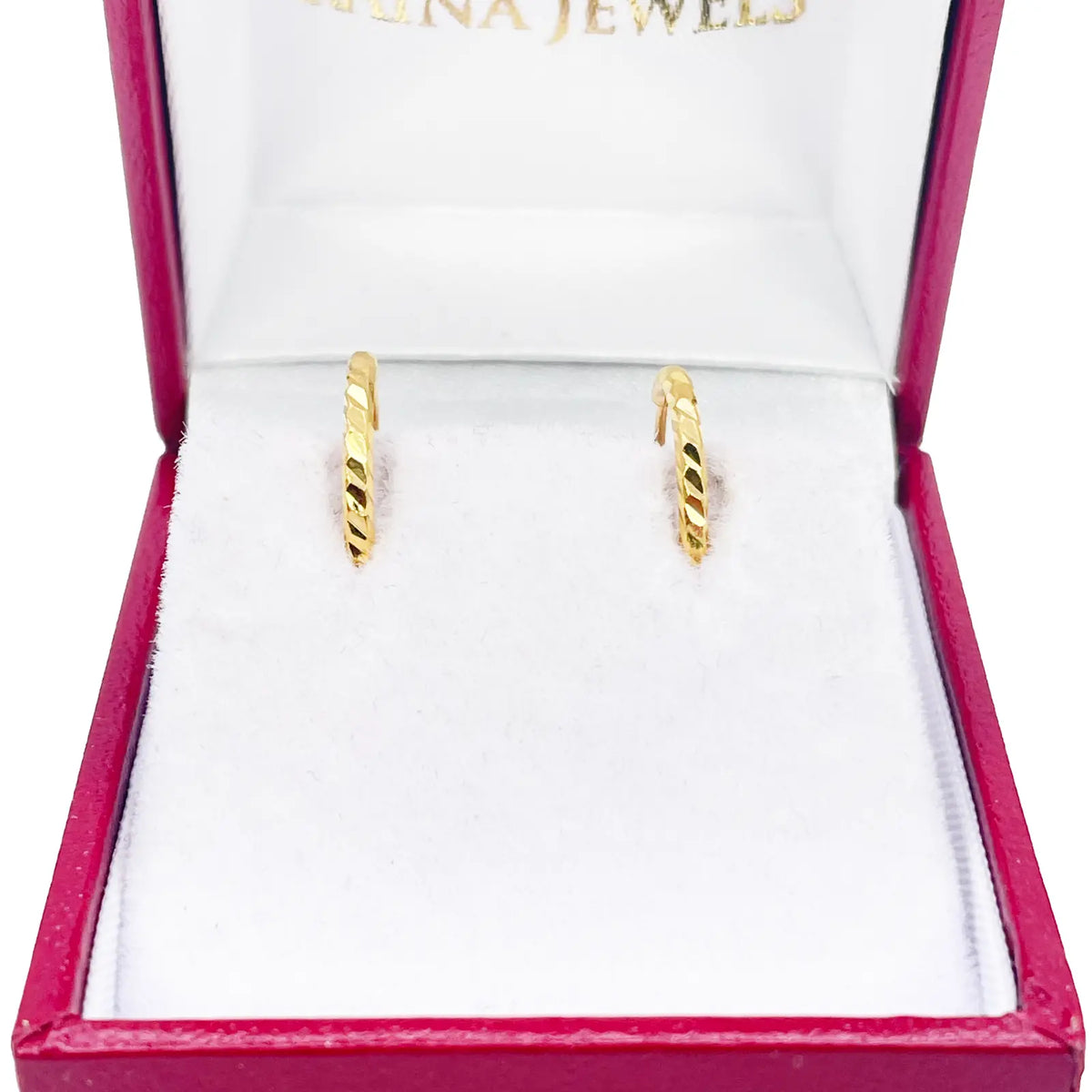 22ct Gold Hoops Diamond Cut High Polished Earrings 10.5mm Diameter  Gold earring