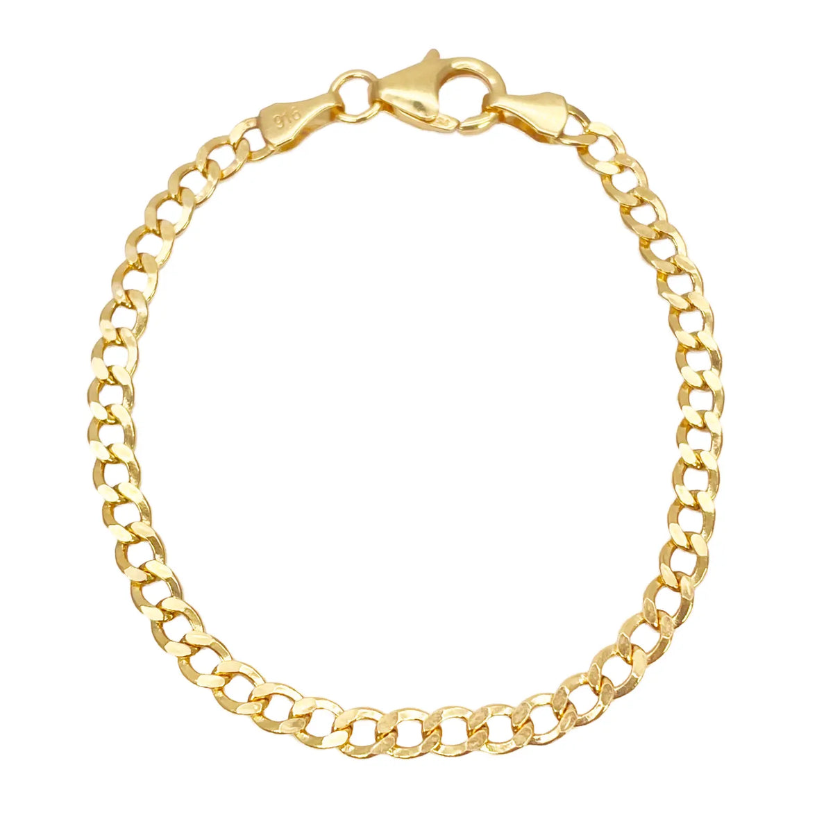 22ct Gold Kids Bracelet Curb link 5.7 Inches 3.4mm Width 