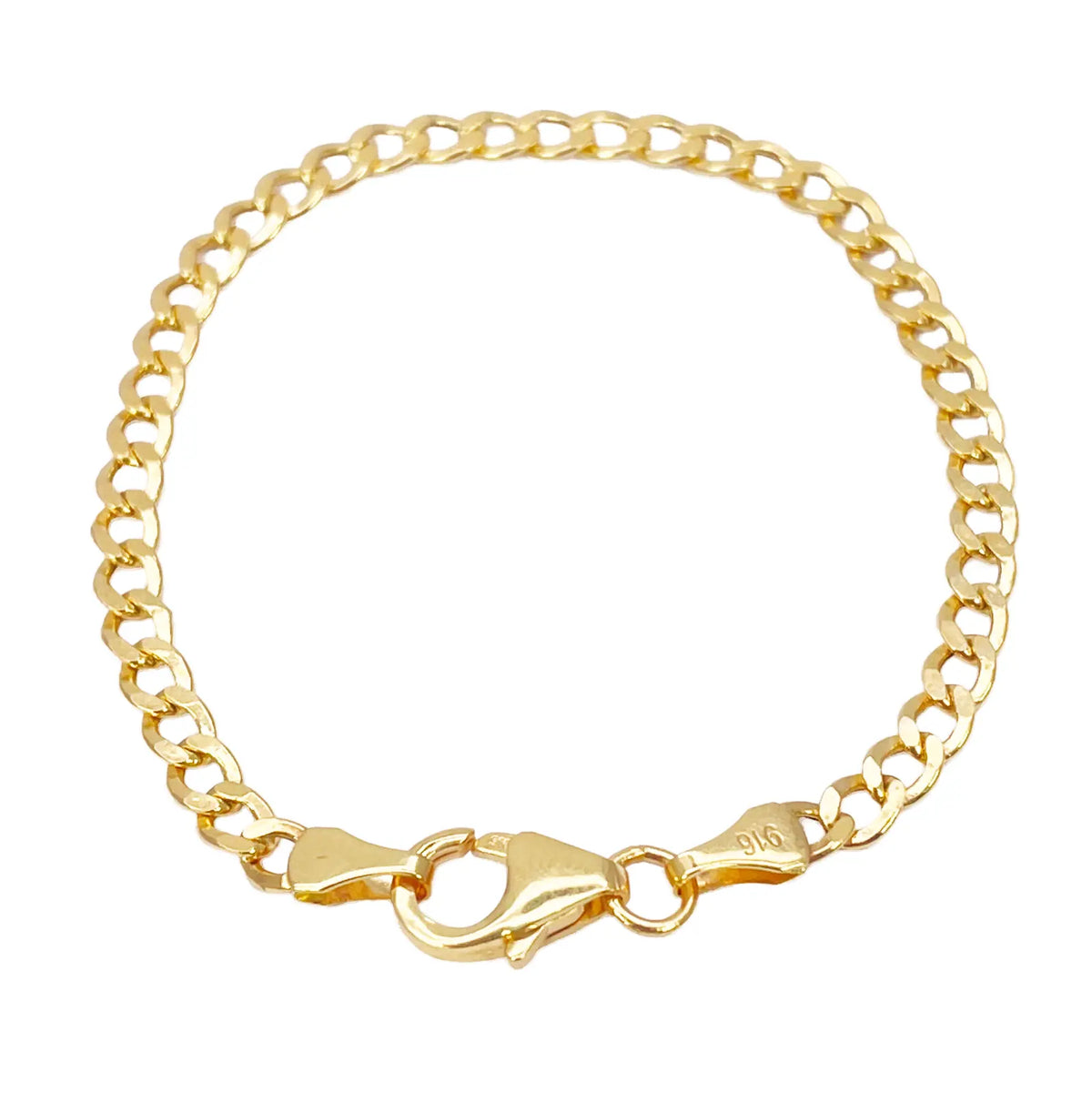 22ct Gold Kids Bracelet Curb link 5.7 Inches 3.4mm Width 