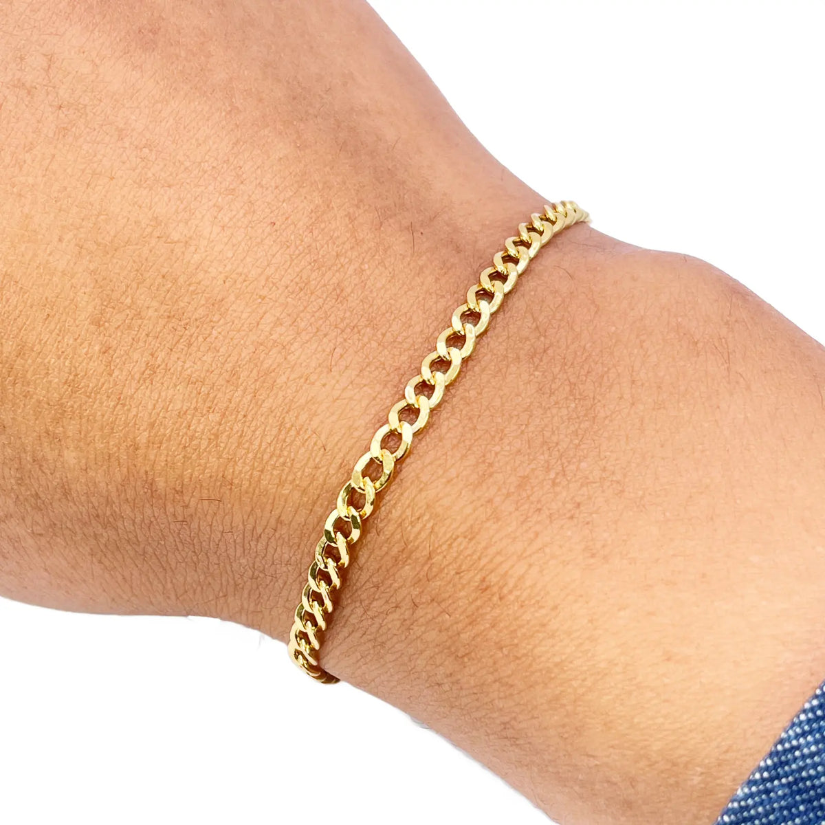 22ct Gold Kids Bracelet Curb link 5.7 Inches 3.4mm Width 