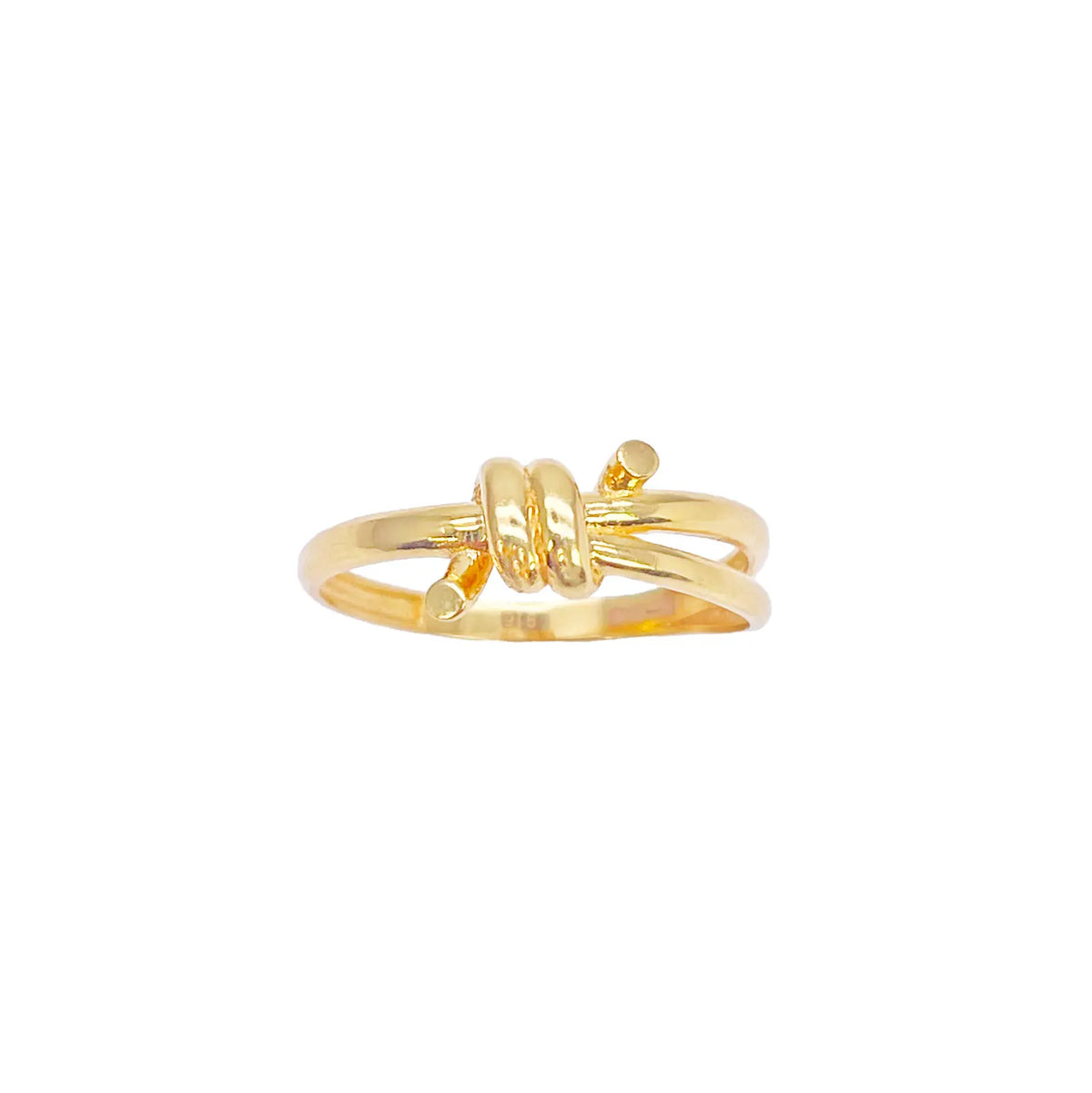 22ct Gold Knot Split Shank Ring High Polish Plain Crossover Design  Gold Ring