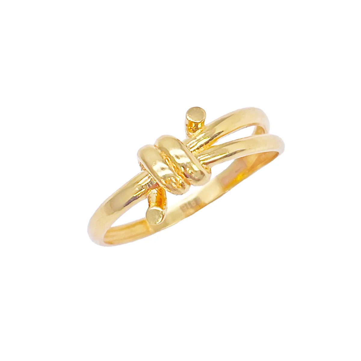 22ct Gold Knot Split Shank Ring High Polish Plain Crossover Design  Gold Ring