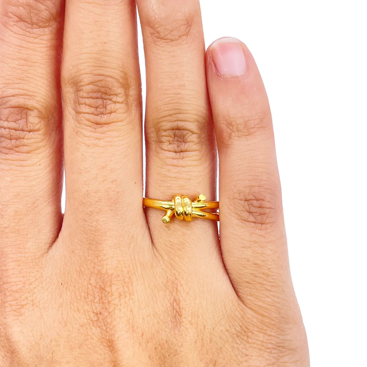 22ct Gold Knot Split Shank Ring High Polish Plain Crossover Design  Gold Ring