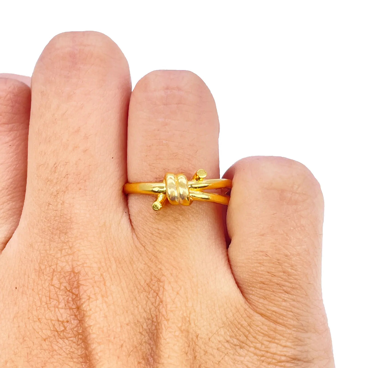 22ct Gold Knot Split Shank Ring High Polish Plain Crossover Design  Gold Ring