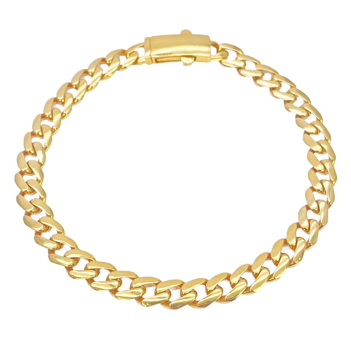 22ct Gold Lightweight Cuban Curb Link Bracelet - 7.5 Inch, 6mm Wide  Gold Bracelet