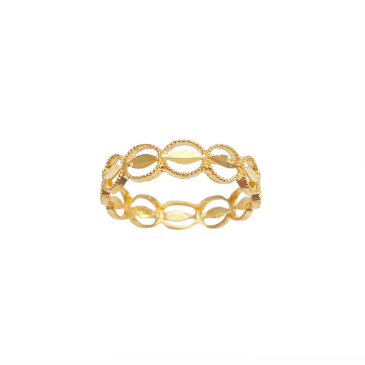 22ct Gold Milgrain Leaf Floral Band Ring ? 4.6mm Wide  Gold Ring
