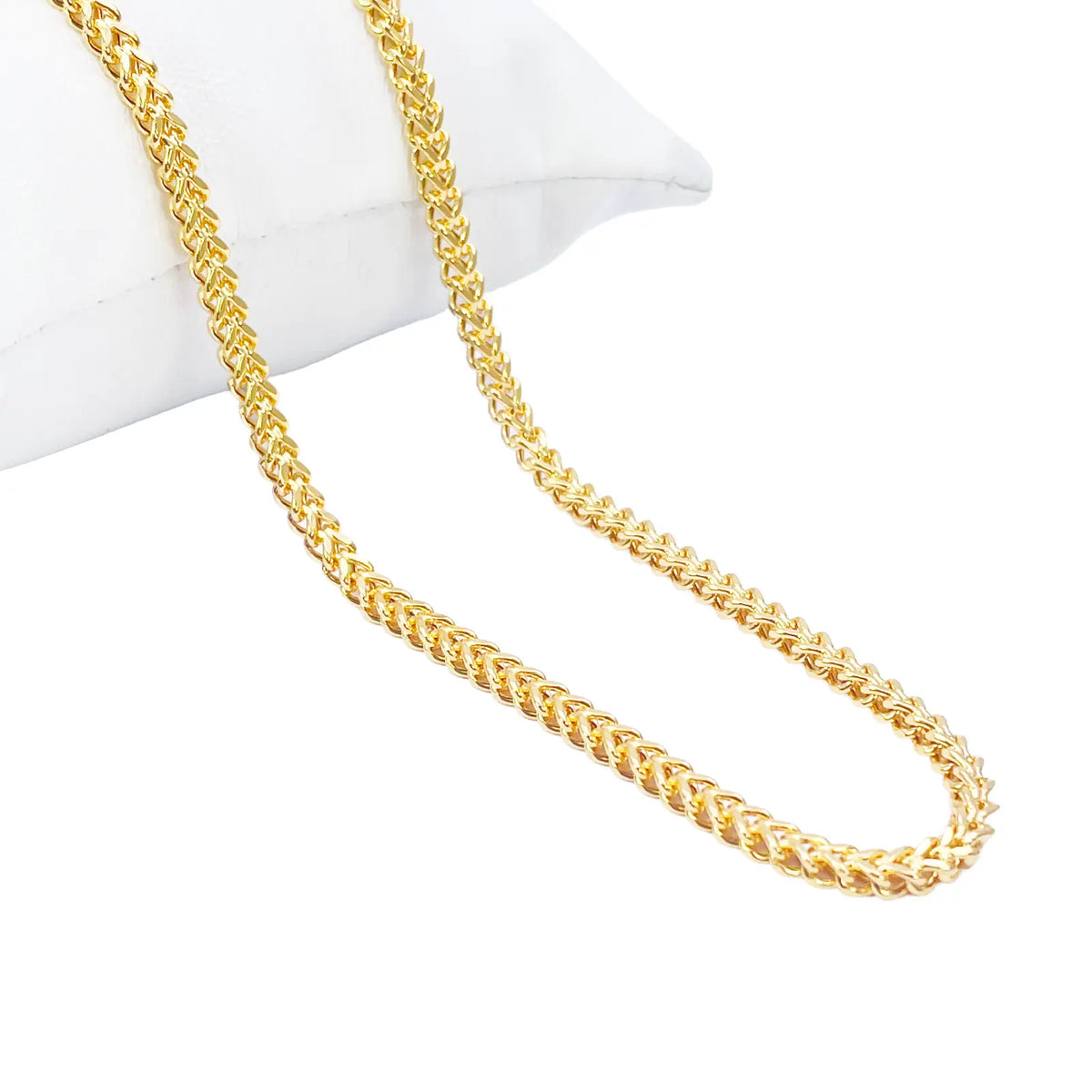 22ct Gold Necklace Foxtail Lightweight High Polished Chain 20 Inches 3mm Width 
